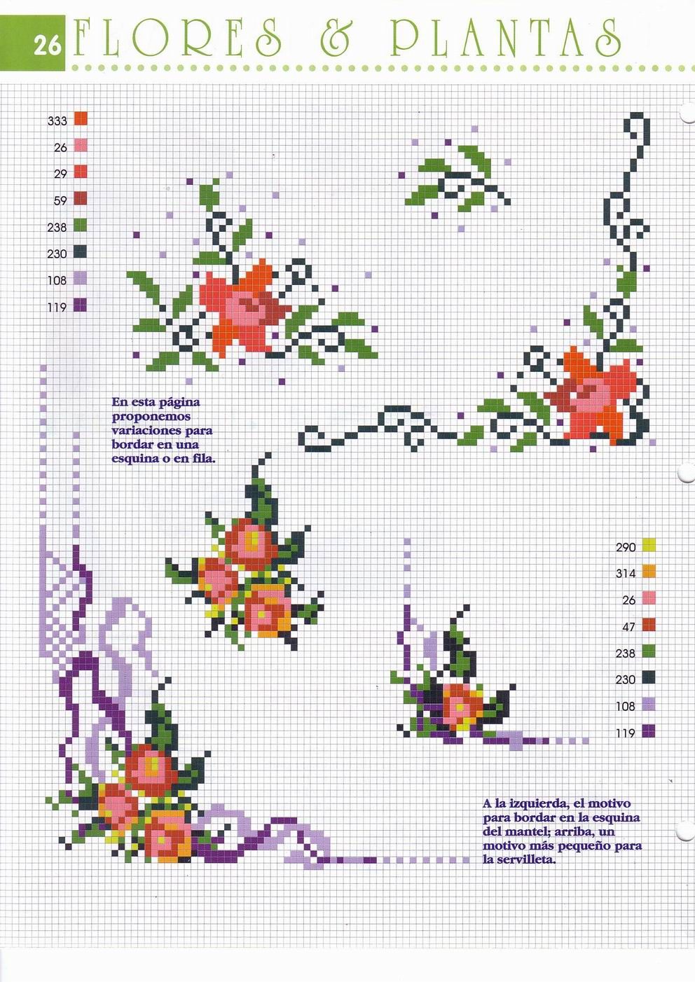 angular border with flowers