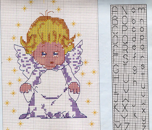 baby angel with alphabet