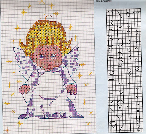 baby angel with alphabet