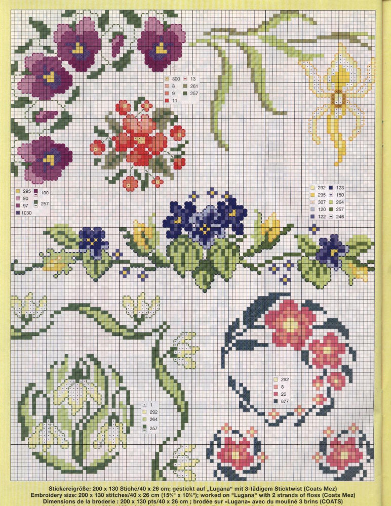 board with pansies