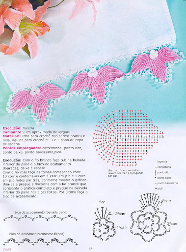 border leaves crochet flowers