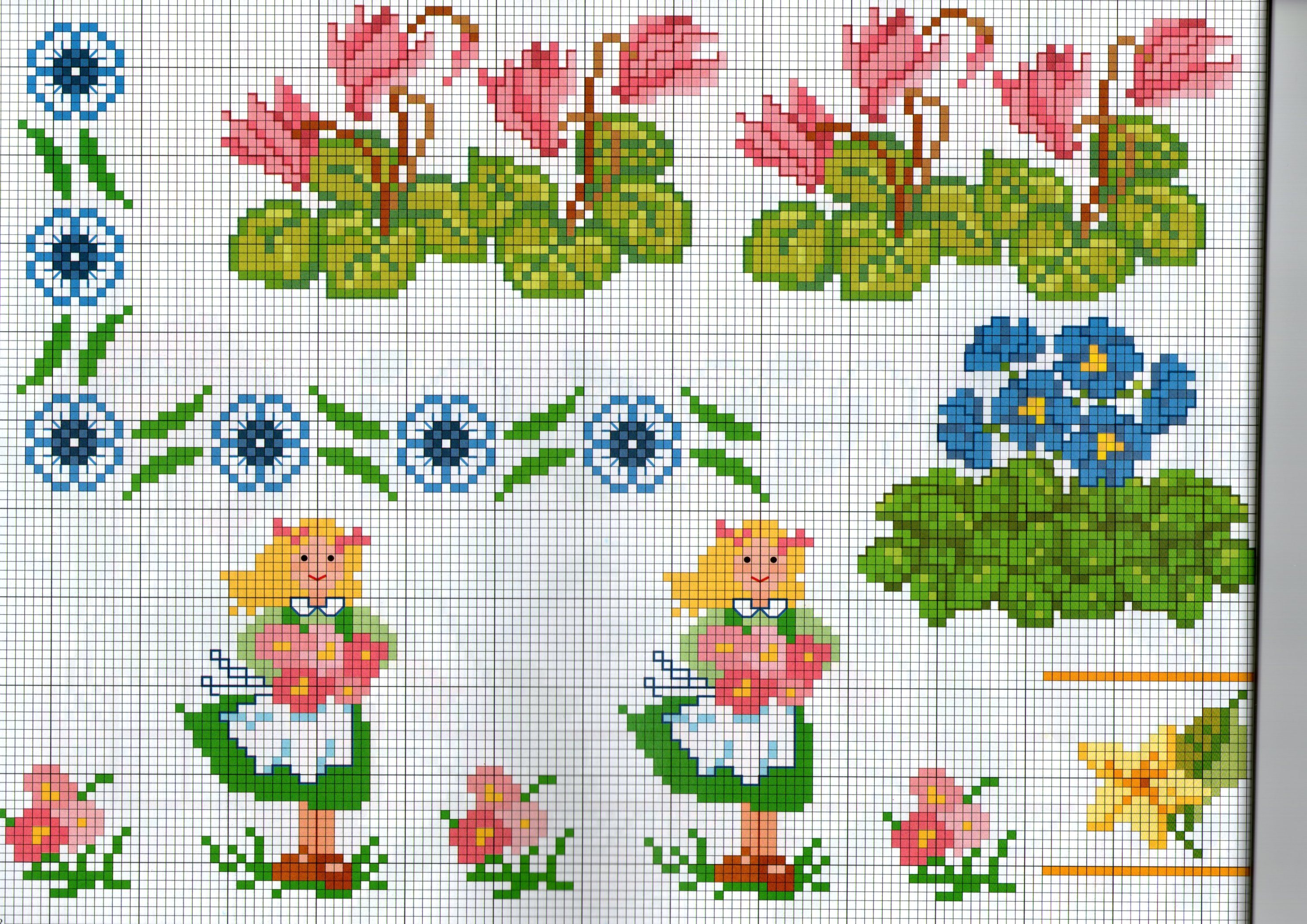 borders cross stitch-themed countryside