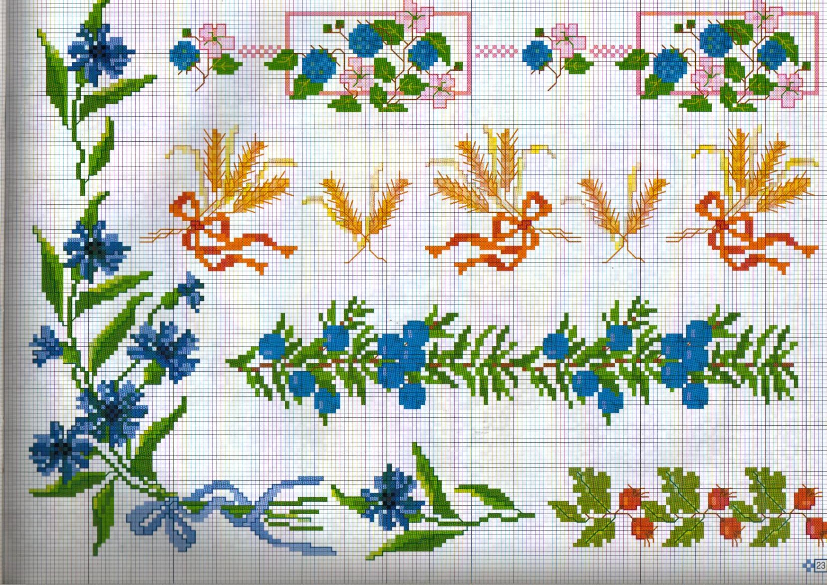 borders with flowers and ears