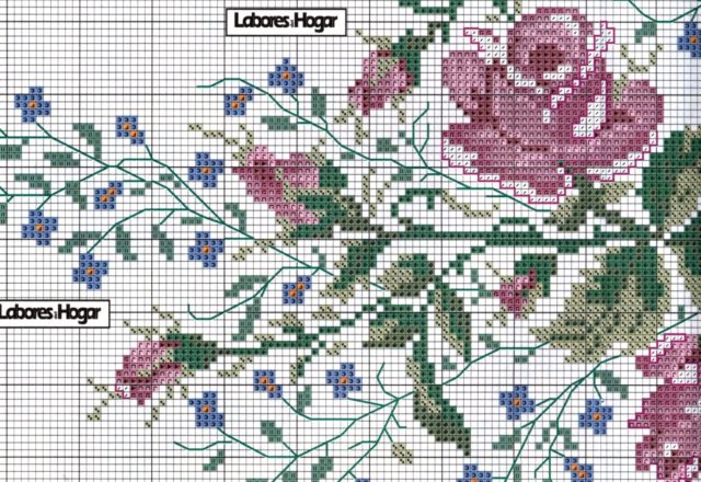 central flowers for cross stitch tablecloth (2)