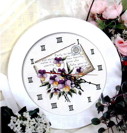 clock letter and violets (1)