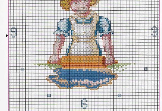 clock woman with rolling pin