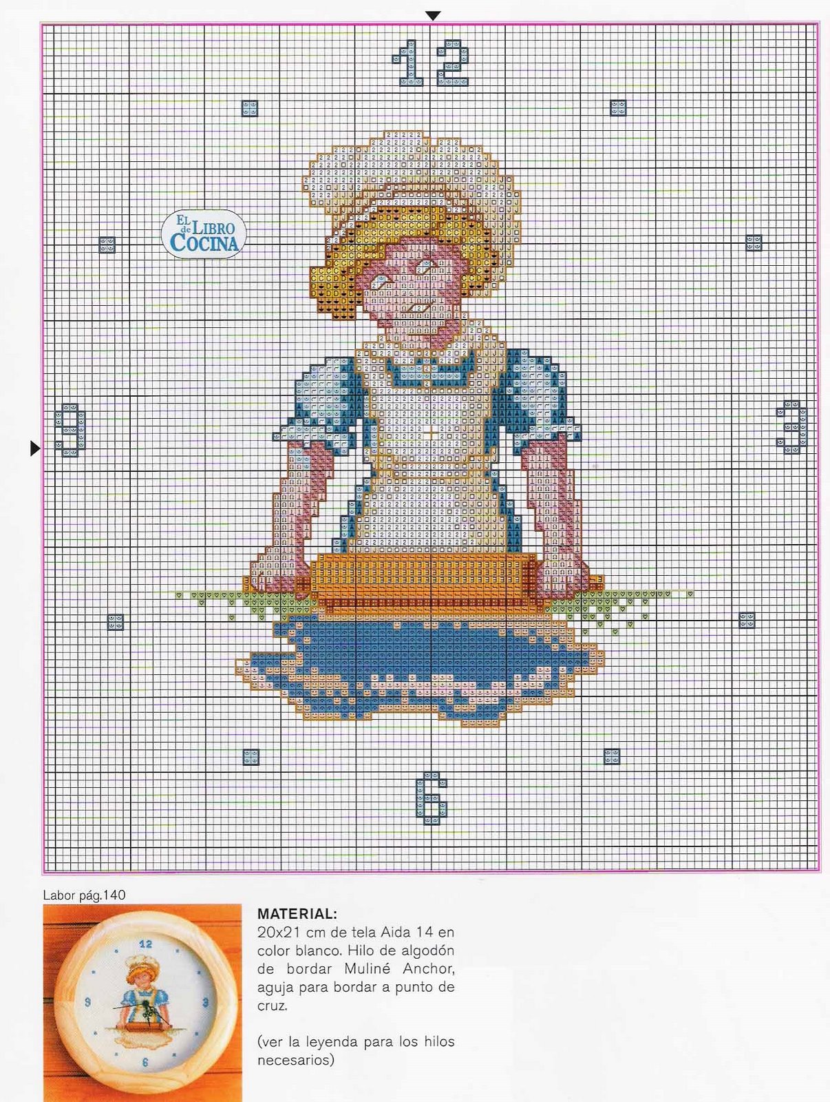 clock woman with rolling pin