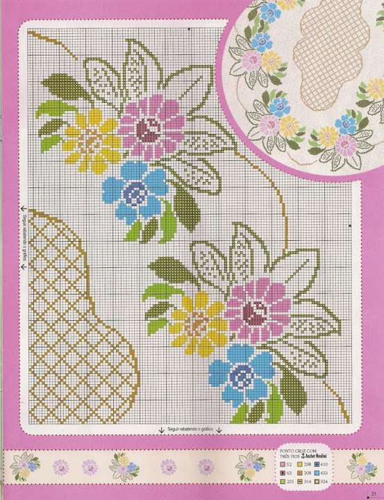 colored flowers doily