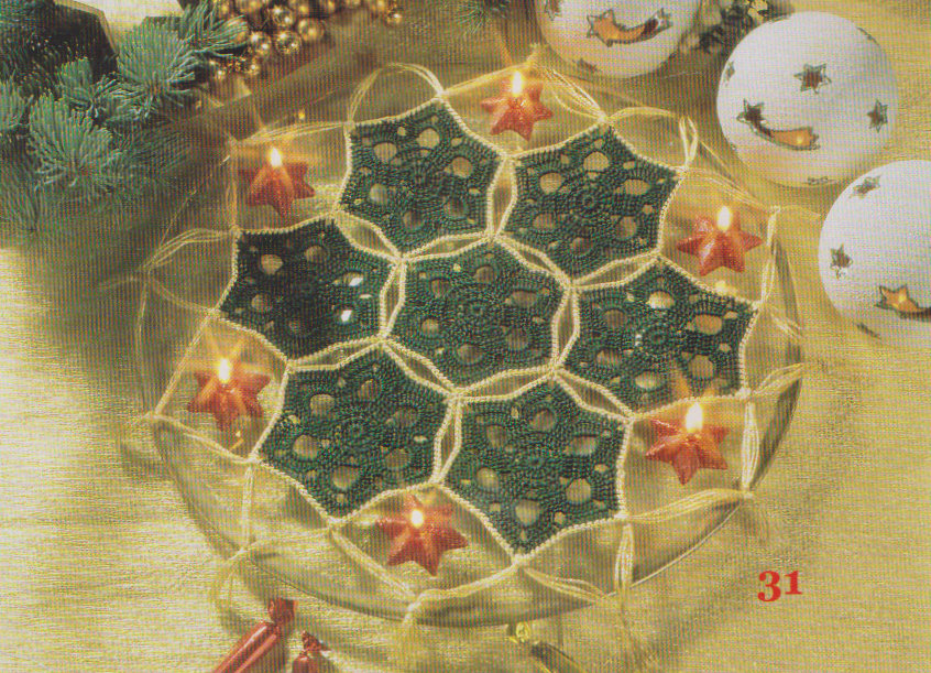 crochet Christmas green doily (1)