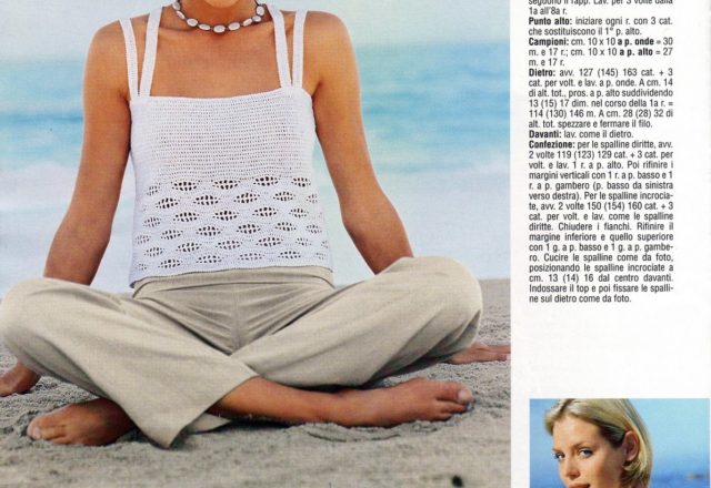 crochet Tank top with straps cross