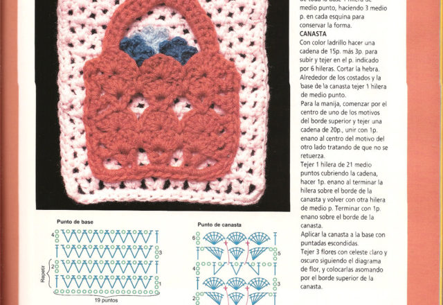 crochet flower jar potholder