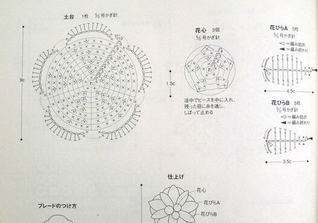 crochet flower leaves berries (2)