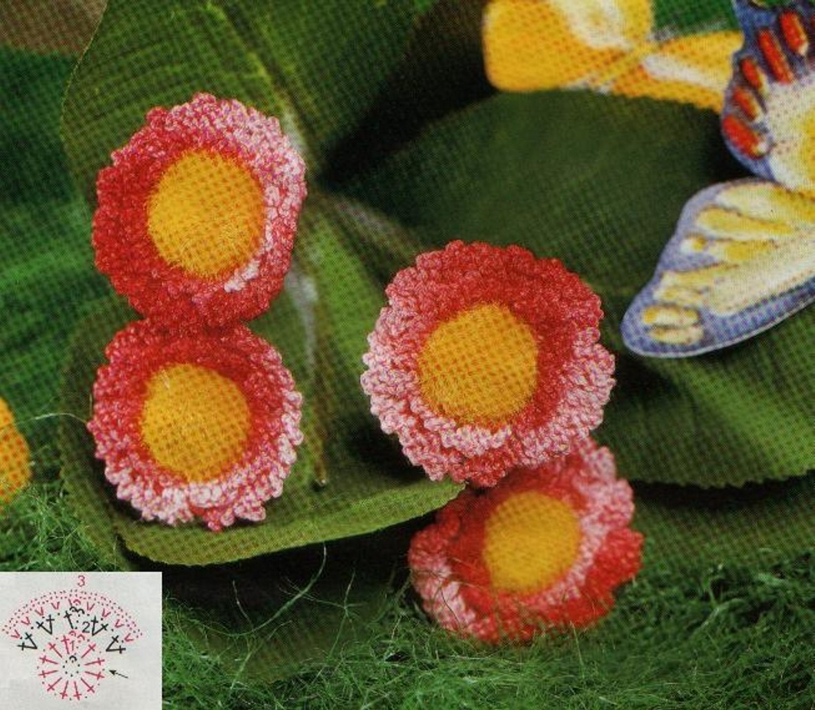 crochet flower orange