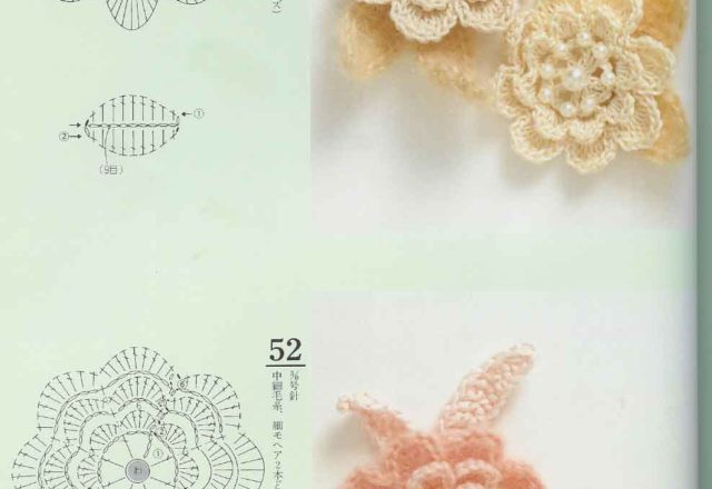 crochet flowers and leaves (3)