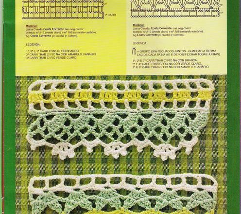 crochet green yellow border