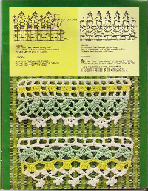 crochet green yellow border