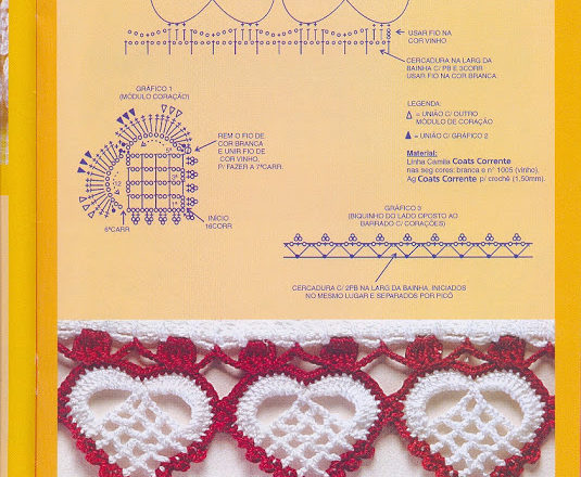 crochet hearts border