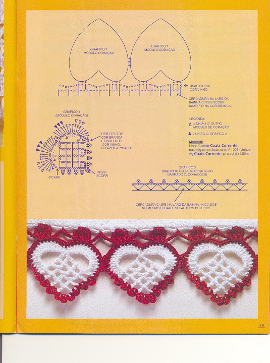 crochet hearts border