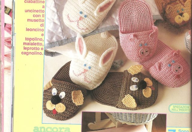 crochet kids slippers animals