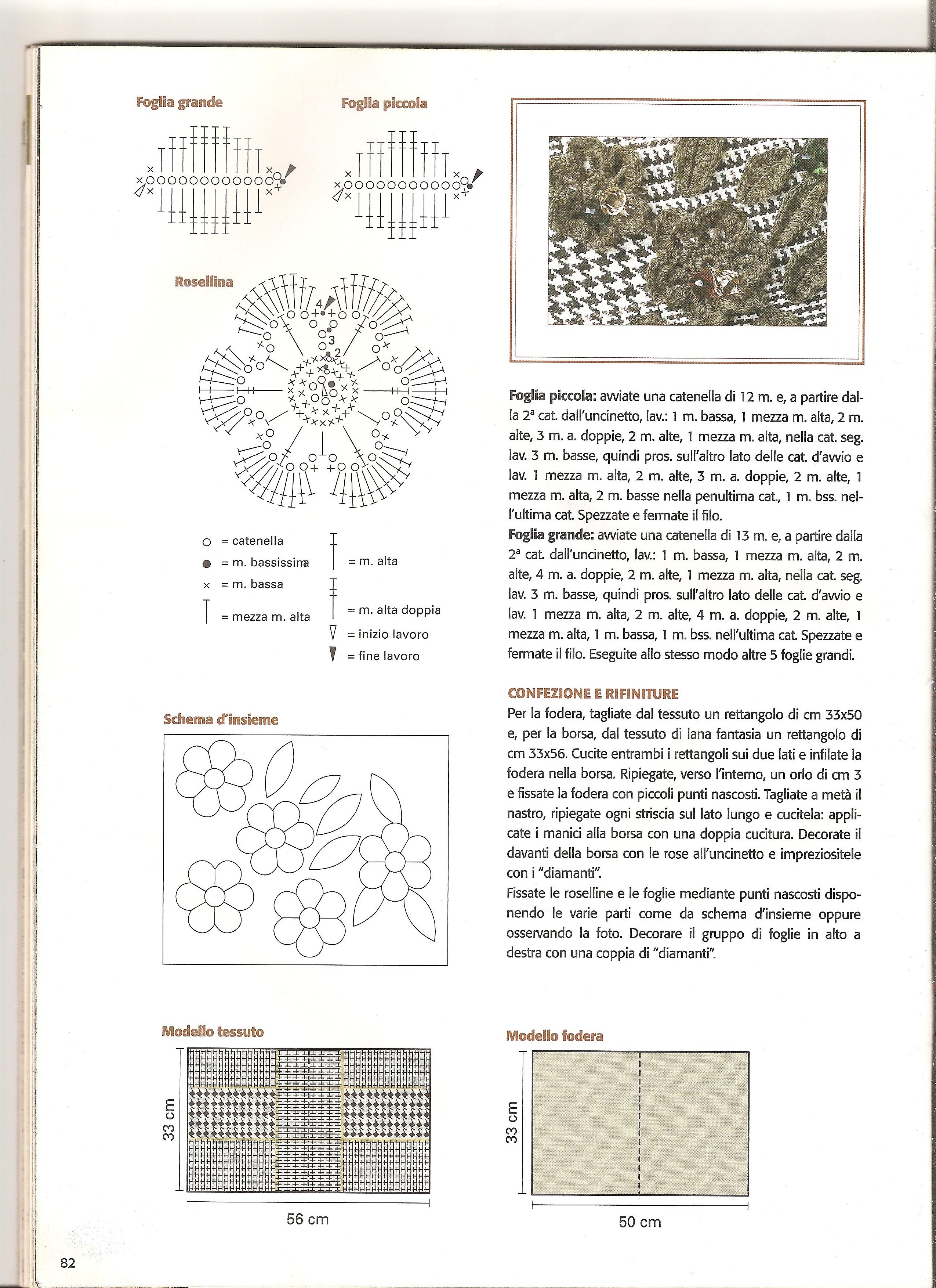 crochet leaves and flower application