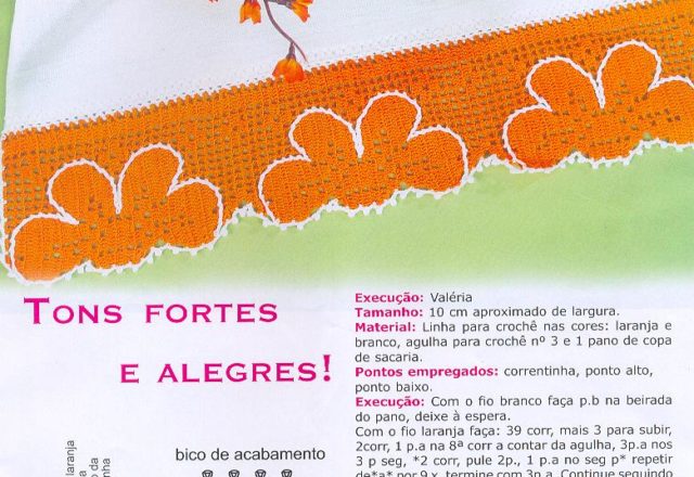 crochet orange daisy border