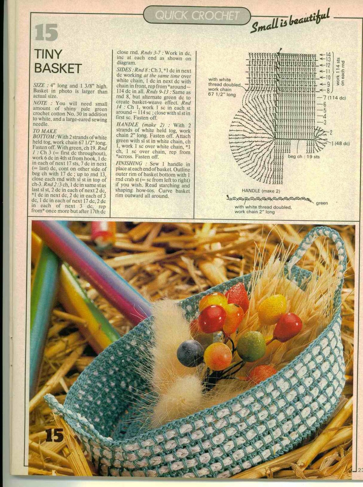 crochet oval basket starched