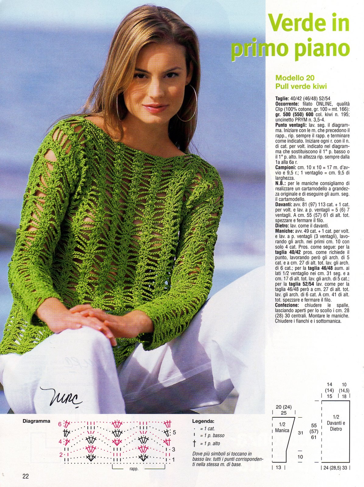 crochet pullover green kiwi