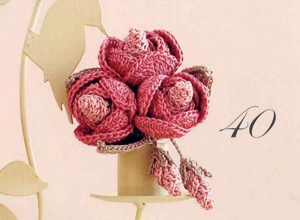 crochet roses with buds (1)
