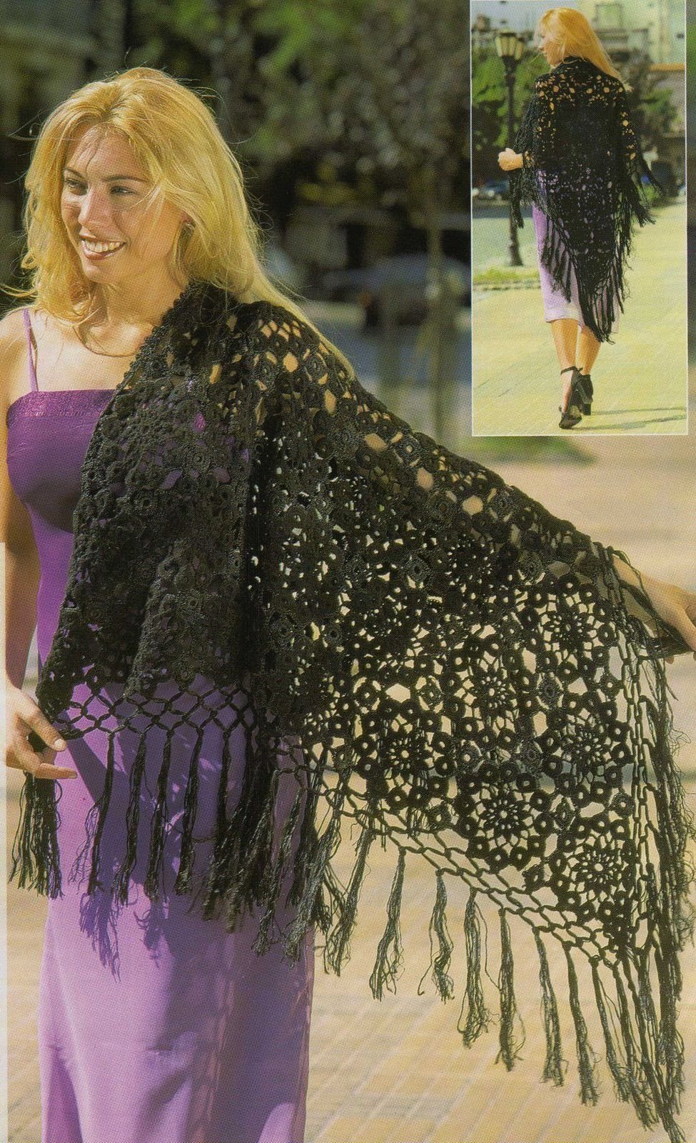 crochet shawl round big and small modules (2)