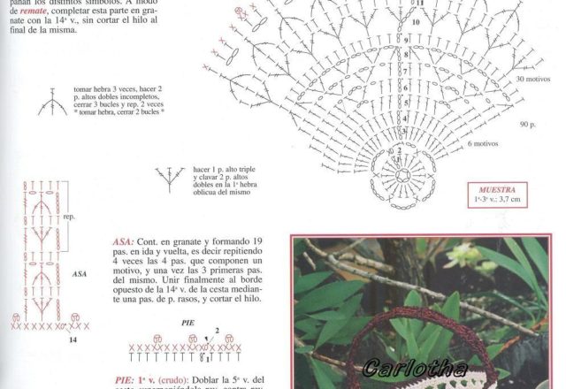 crochet small basket starched Favor