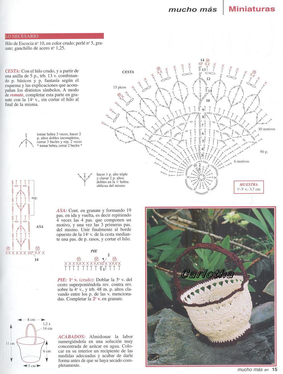 crochet small basket starched Favor