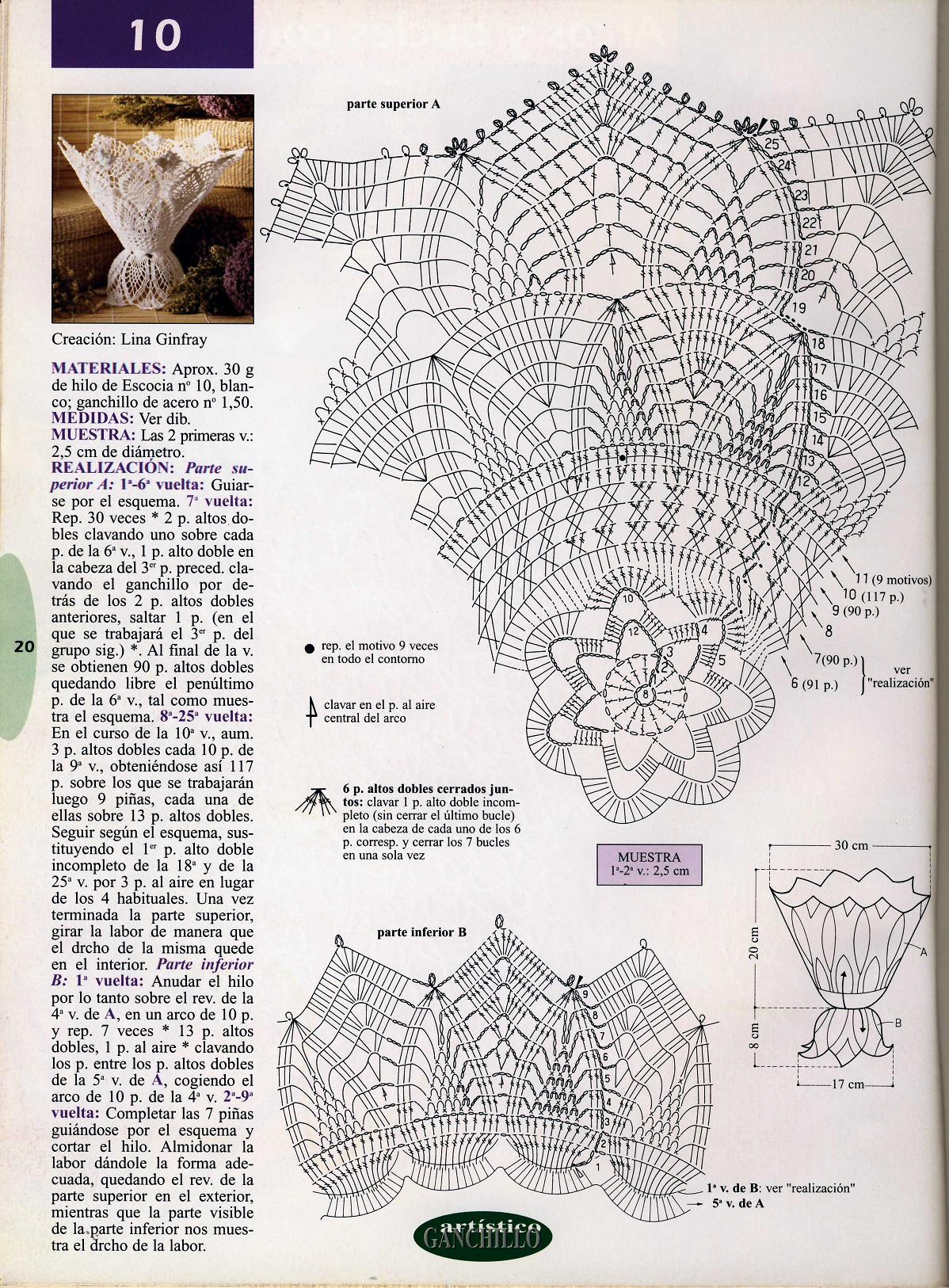 crochet starched centerpiece vase (2)