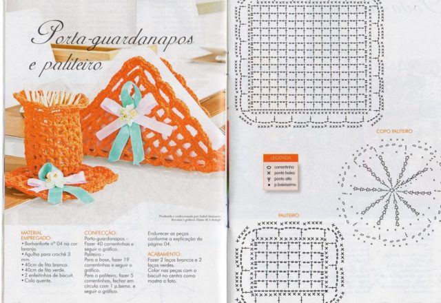 crochet starched napkin rings and toothpick holders