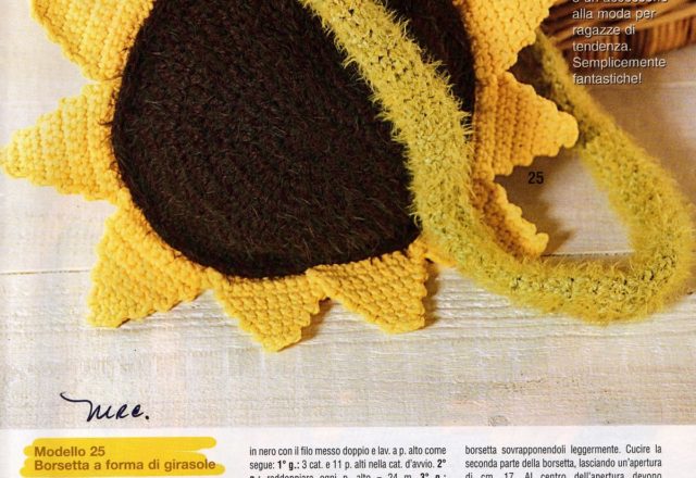 crochet sunflower handbag