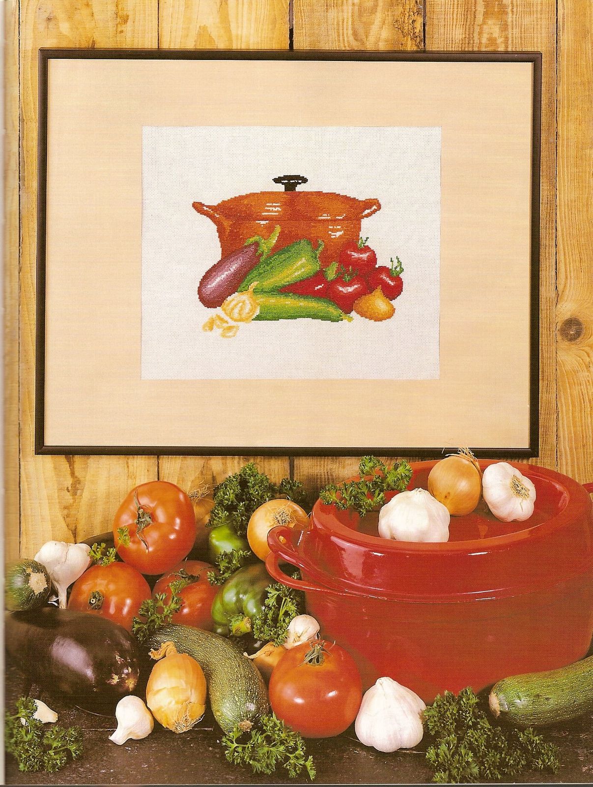 cross stich picture for kitchen pot with vegetables (1)