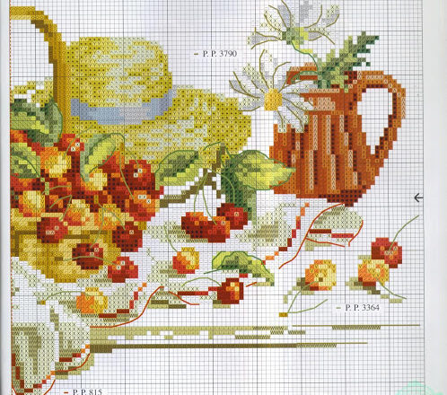 cross stich picture with cherries (2)