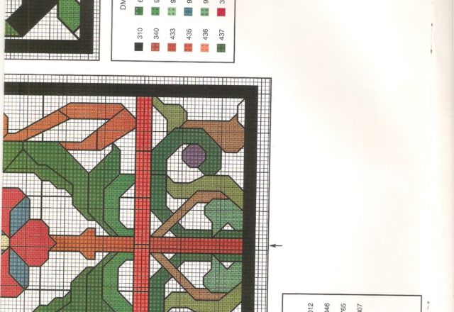 cross stich picture with stained glass flowers (3)