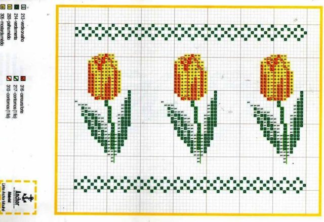 cross stich tulips border