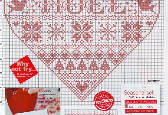 cross stitch christmas heart