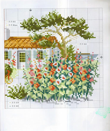 cross stitch country house picture (2)