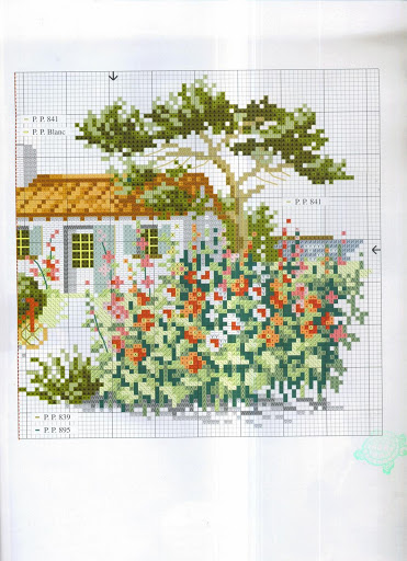 cross stitch country house picture (2)