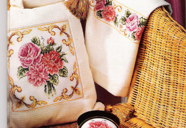 cross stitch cushion roses dahlias (1)