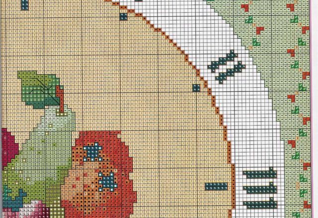 cross stitch fruit clock (3)