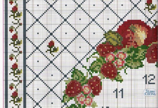 cross stitch fruit clock (7)
