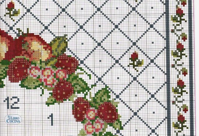 cross stitch fruit clock (8)