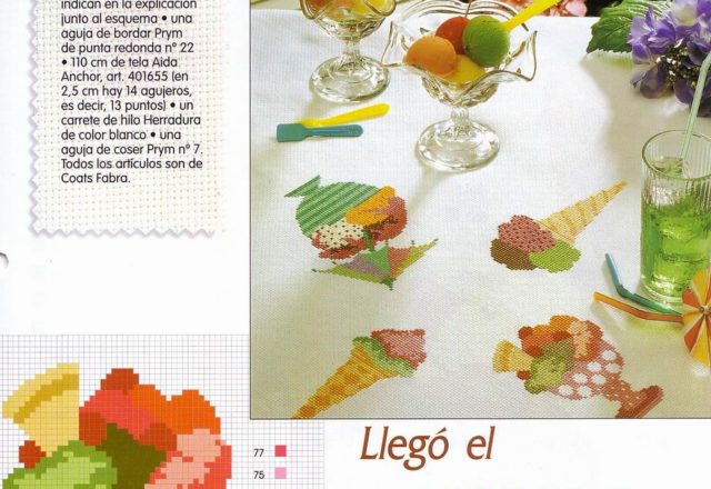 cross-stitch pattern cup of ice cream