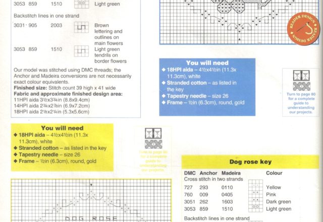 cross stitch patterns for small floral pictures (3)