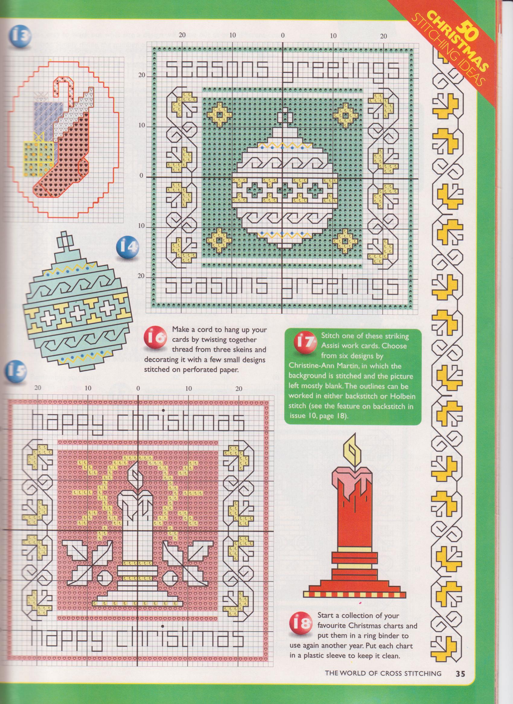 cross stitch picture christmas ball and candle