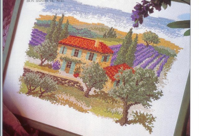 cross stitch picture lavender field (1)