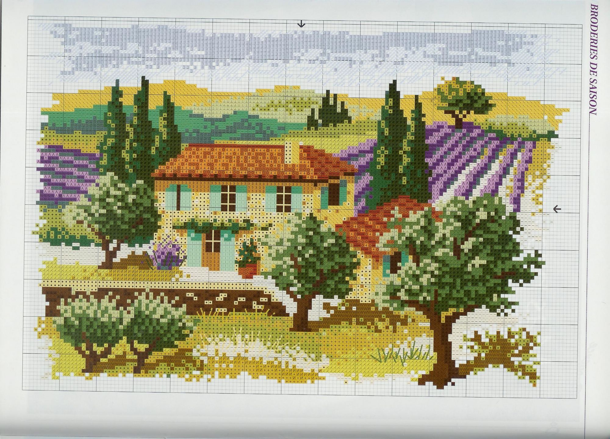 cross stitch picture lavender field (3)